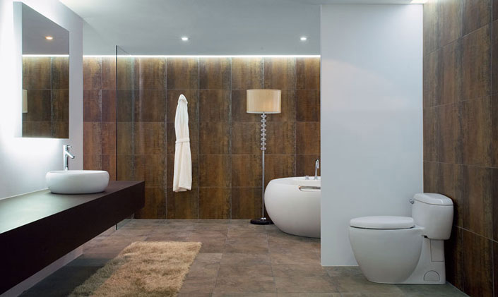 Phòng tắm đẹp vớibồn cầu toto washlet ms366w4