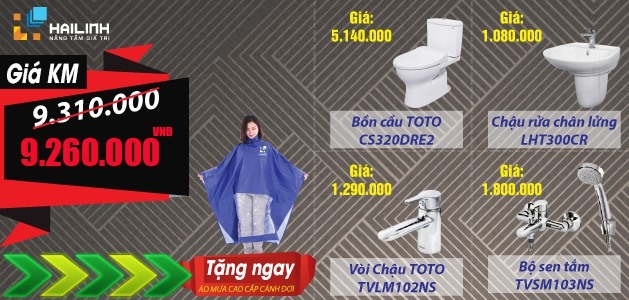 chương trình khuyến mại dành cho khách hàng mua thiết bị vệ sinh toto tại hải linh