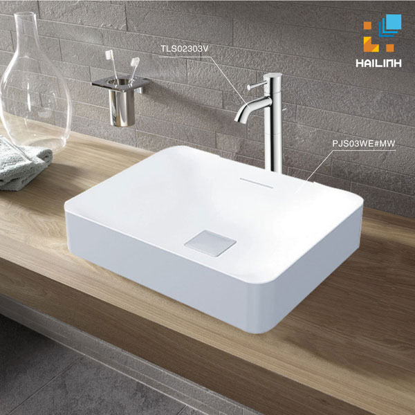 chậu rửa TOTO PJS03WE#MW và vòi chậu TOTO TLS02303V