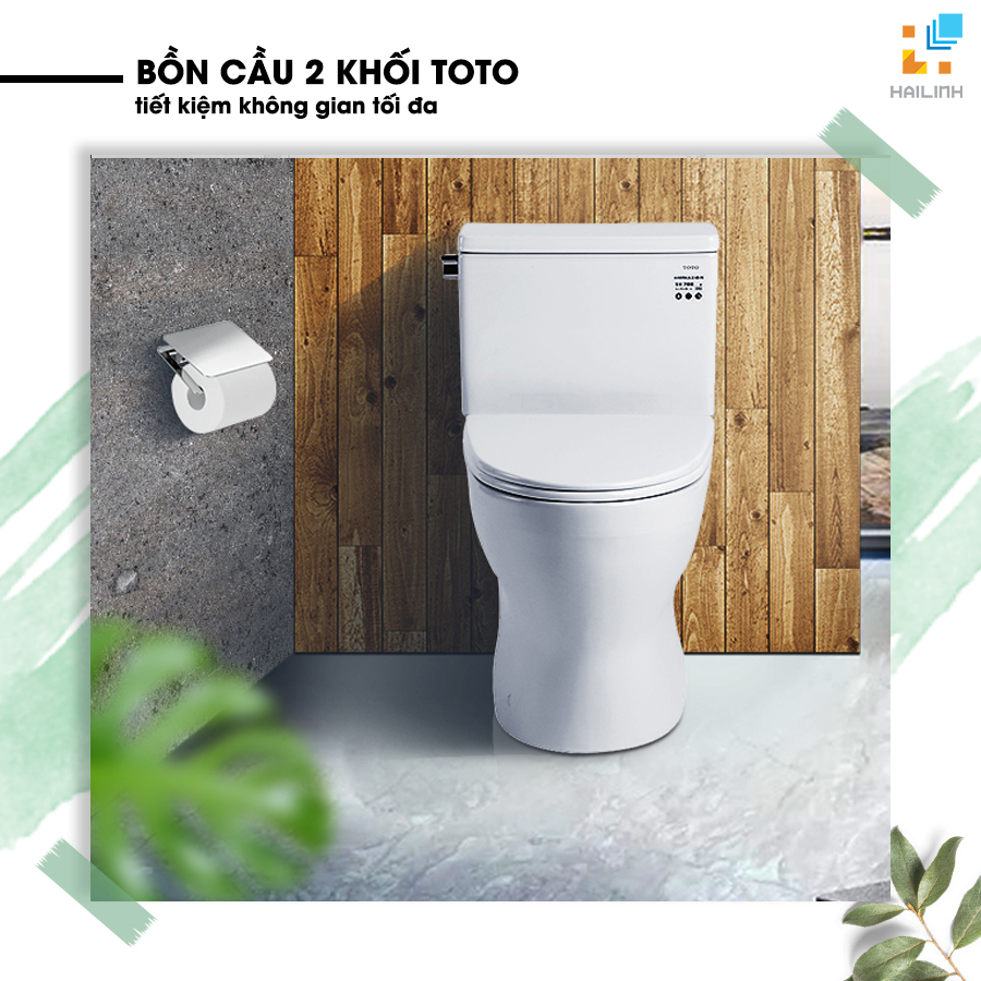 sử dụng bồn cầu 2 khối tích kiệm không gian một cách tối đa