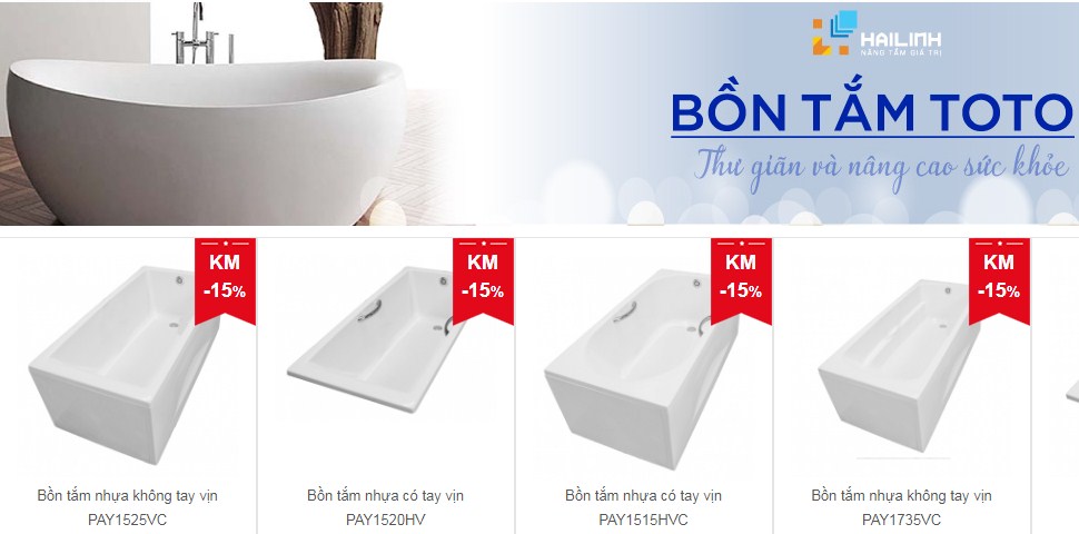 Bồn tắm toto cao cấp chính hãng Bồn Tắm Toto cao cấp bán tại Hải Linh