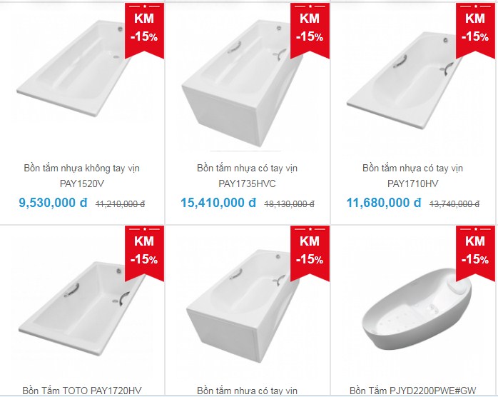 Bồn tắm toto chính hãng Hải Linh Bồn tắm toto chính hãng Hải Linh