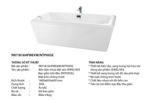 bon-tam-toto-pay1816hpwe-w-ntpoo5e Bồn tắm toto