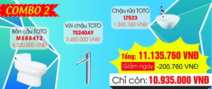 combo2 chương trình khuyến mại khi mua các sản phẩm của toto