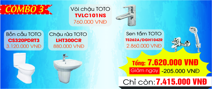 combo3 chương trình khuyến mại dành cho những nhà tắm có diện tích hạn chế