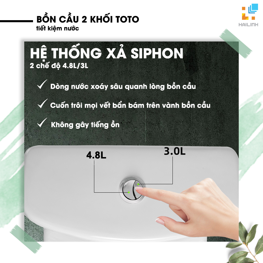 tính năng vượt trội của dòng bồn cầu 2 khối TOTO