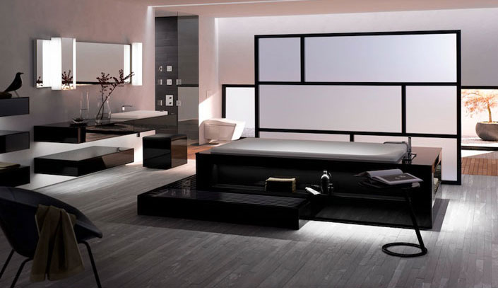 không gian sống sang trọng với chậu rửa đặt âm bàn