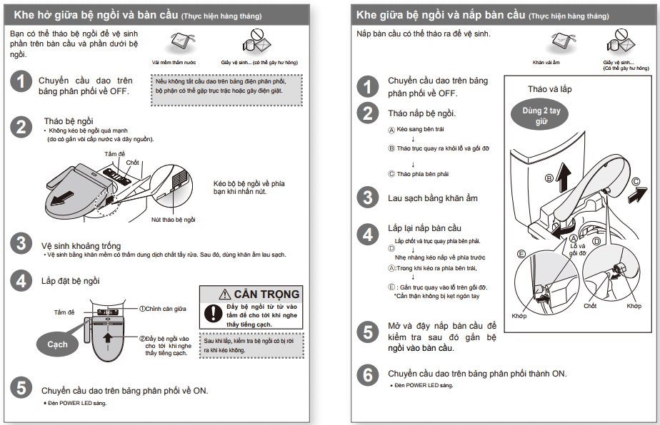 cách sử dụng nắp rửa điện tử TOTO 2